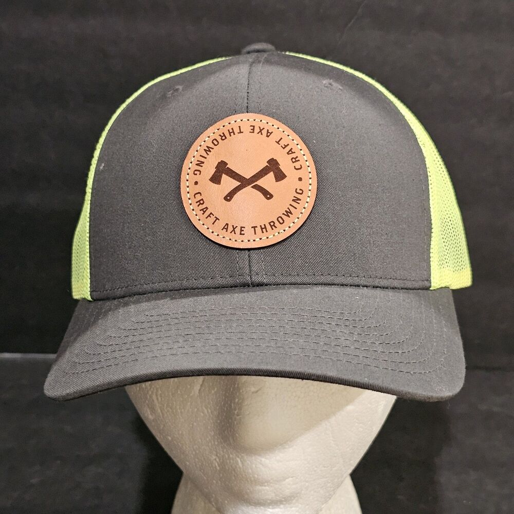 Craft Axe Throwing Hat Cap Lime Green Gray Mesh Snapback Adjustable Trucker